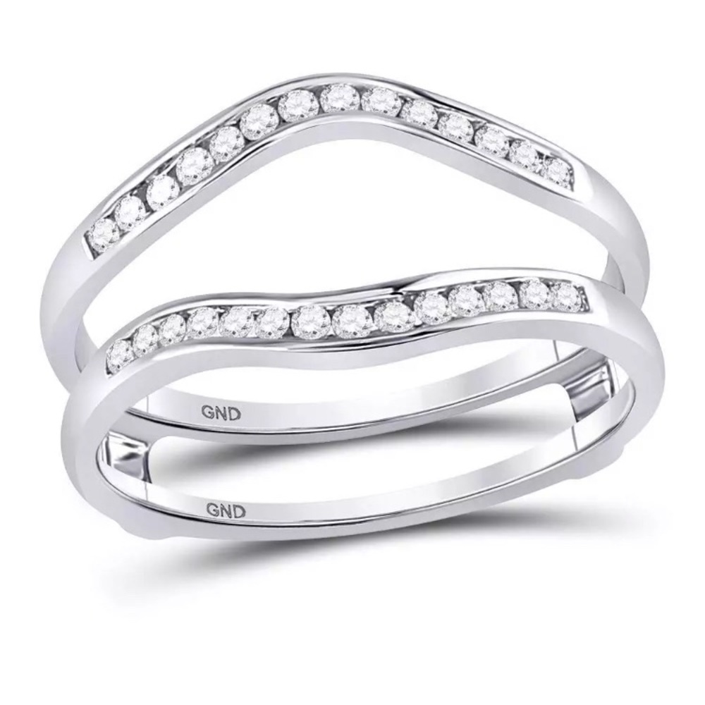 14kt Diamond Ring Guard Solitaire Enhancer 1/4 CTW - Picture 2 of 5